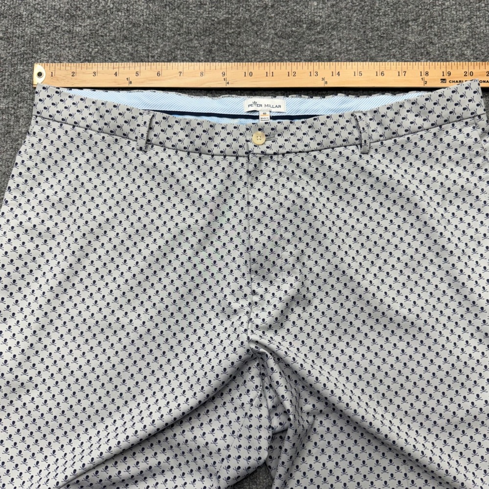 Peter Millar Mens 40 Skull Crossbones Golf Shorts Grey Performance Stretch 9.5in - Picture 4 of 8